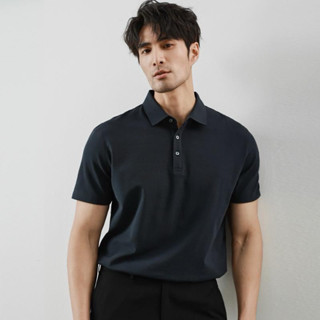 Áo POLO nam đen trắng vải gai mịn cao cấp dành cho nam