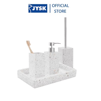 Bộ phụ kiện phòng tắm | JYSK Billsta | polyresin/đá | họa tiết terazzo | nhiều kích thước