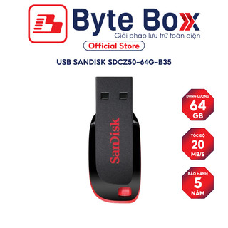 Usb 2.0 sandisk cruzer blade sdcz50 8gb / 16gb / 32gb / 64gb 10mb/s sdcz50-008g-b35 - bảo hành 5 năm