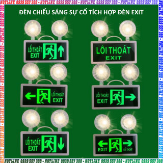 Đèn sự cố thoát hiểm kết hợp đèn exit 2 trong 1 , đèn chiếu sáng khi mất điện , đèn chỉ dẫn exit ,đèn mắt ếch , mắt cua