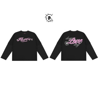 "flirt & love" rhinestones long sleeve