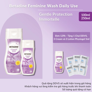 Combo 2 chai dung dịch vệ sinh phụ nữ Betadine Gentle Protection Immortelle 100ml & 250ml