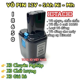 Vỏ pin hitachi 6 cell 12v - 3ah ni-mh