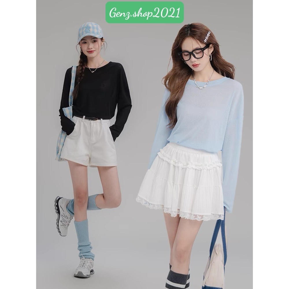 ÁO TAY DÀI THUN GIẤY (T.ẶNG ÁO ỐNG)  ĐI BIỂN, ĐI CHƠI HOTTREND MÙA HÈ 2025 | BigBuy360 - bigbuy360.vn