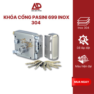 Khóa cửa, cổng Pasini 699 inox 304 hoa văn rồng | NPP SG An Phú