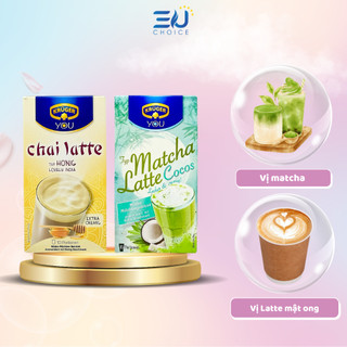 Trà sữa hòa tan latte kruger thượng hạng hộp 250gr 2 vị matcha latte coco & chai latte nhập khẩu đức
