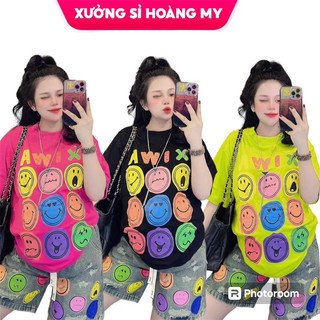 Set bộ quần jean đùi mặt cười