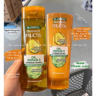 Gội xả Garnier Fructis Đức không Silicon- Nguồn hàng Đức