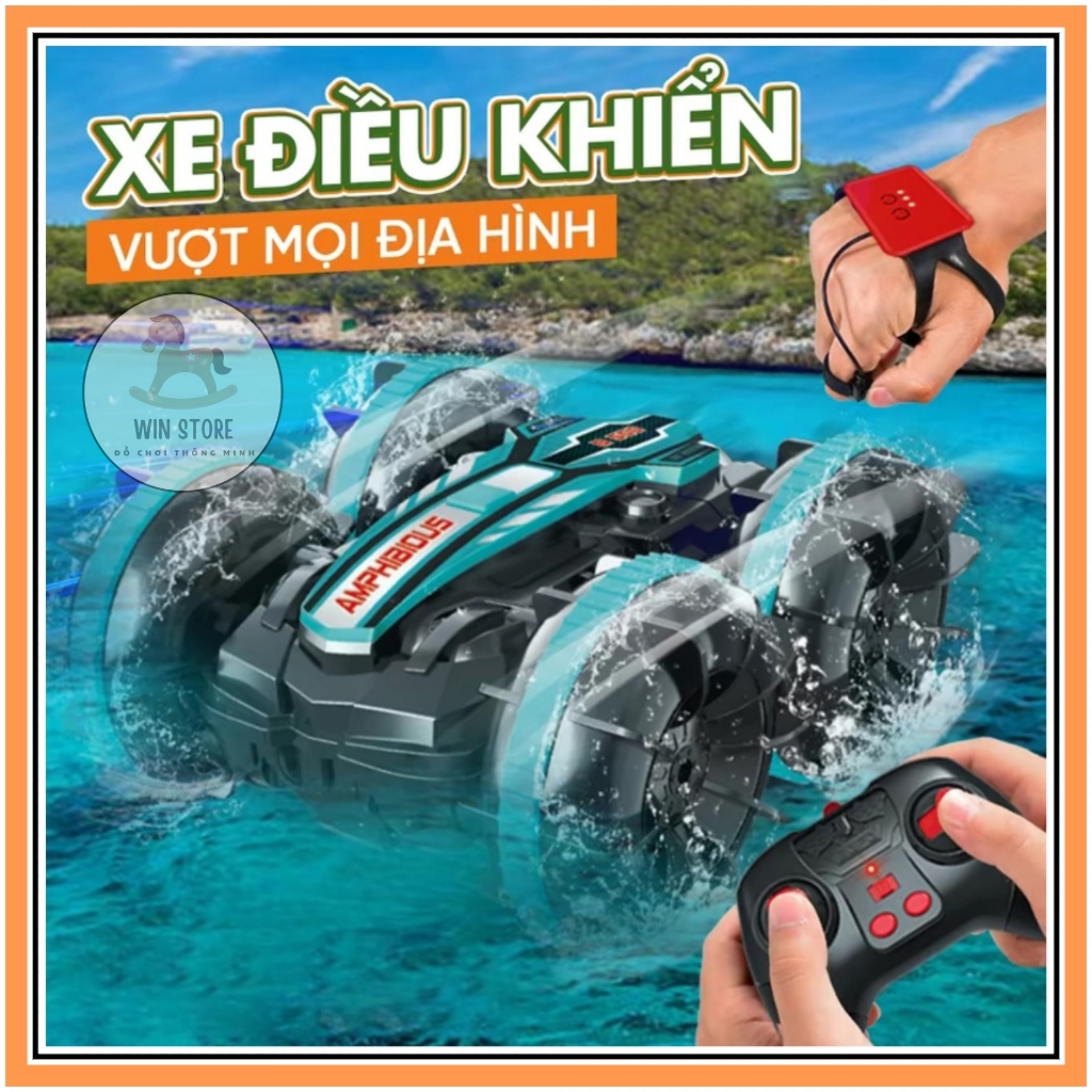 Xe Điều Khiển Lội Nước Vượt Mọi Địa Hình Chạy Trên Mặt Nước Và Đất Liền, Nhào Lộn 2 Mặt Xoay 360 Độ