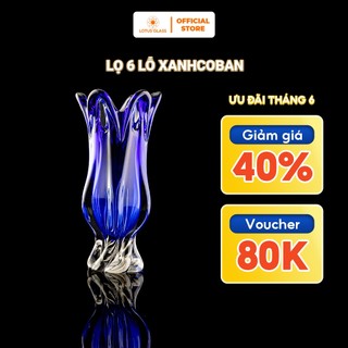 Lọ Lỗ Xanh Cô Ban Thuỷ Tinh LOTUS GLASS Hàng Cao Cấp Chính Hãng, mã T422/1/35/37