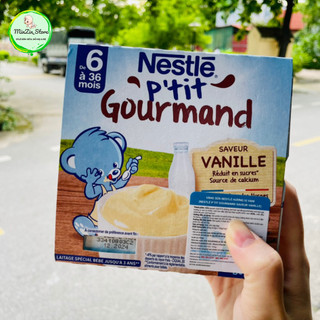 Váng sữa nestle pháp vị vani vỉ 4 hộp x 100g cho bé từ 6m