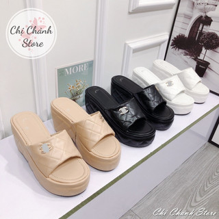 Dép đế xuồng nữ, dép đế cao 9p chất mút nhẹ bọc da xịn mịn đi êm chân Chichanh Store D29