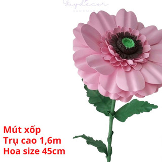 Trụ hoa khổng lồ mút xốp, hoa đồng tiền mút xốp trang trí spa, tiệc, backdrop Guydecor Th007