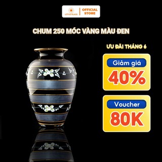 Chum 250 Móc Vàng Màu Đen LOTUS GLASS Hàng Cao Cấp Chính Hãng, mã DN82506/250/MDEN