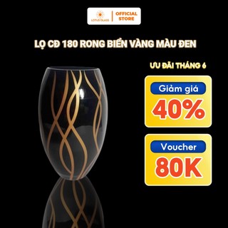 Lọ CĐ Rong Biển Vàng Màu Đen LOTUS GLASS Hàng Cao Cấp Chính Hãng, mã DN82506/180/MDEN