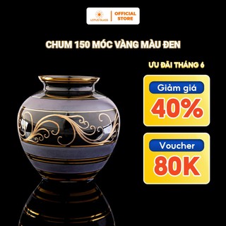 Chum 150 Móc Vàng Màu Đen LOTUS GLASS Hàng Cao Cấp Chính Hãng, mã DN82506/150/DEN
