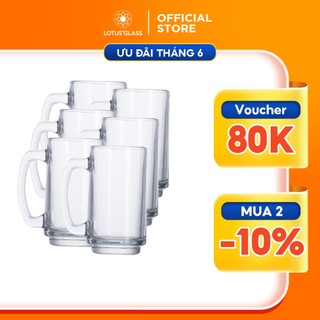 Bộ 6 Cốc Thuỷ Tinh VTC315 LOTUS GLASS Cao Cấp, An Toàn, Chống Bám Bẩn