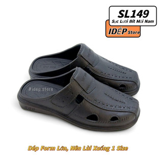 (LÙI 1 SIZE) Dép sục lười bít mũi nam 𝐢𝐃𝐞́𝐩 𝐒𝐋𝟏𝟒𝟗 đúc nguyên khối EVA siêu nhẹ chống thấm nước Duwa