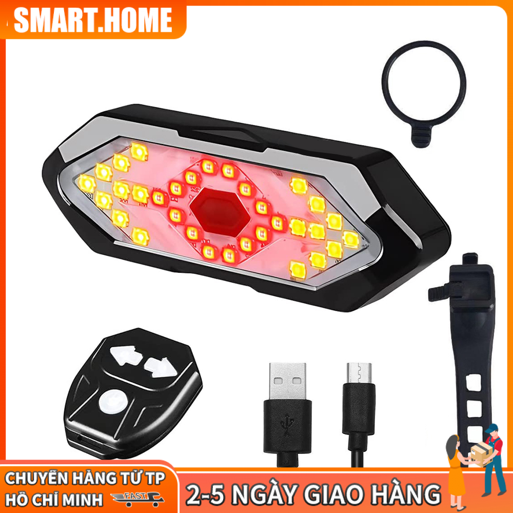 【🔥Free ship🔥】Đèn hậu Xi Nhan xe đạp không dây pin sạc 5 chế độ sáng - Đèn Xi Nhan Điều Khiển Từ Xa Gắn Đuôi