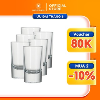 Bộ 6 cốc rượu dáng trụ thủy tinh LOTUS GLASS VTC17S trong suốt cao cấp, an toàn