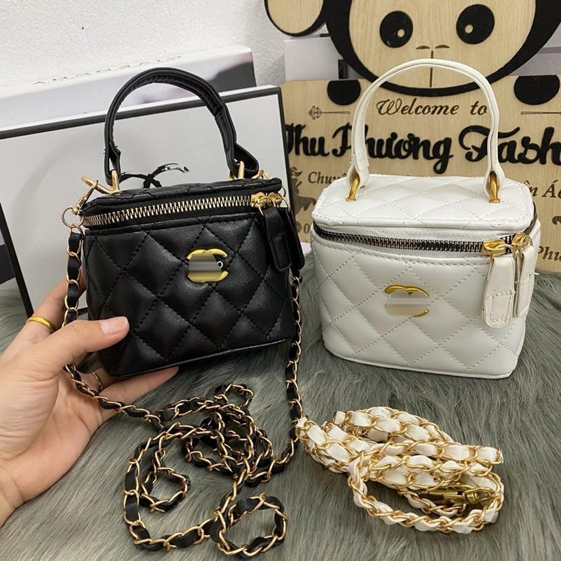 Túi Cốp Đeo Chéo Xách Tay Dáng Hộp Trần Trám Lịch Sự, Túi Sang Chảnh Cầm Tay Da Mịn (Chuẩn Ảnh)