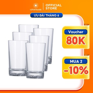 Bộ 6 Cốc Thuỷ Tinh VTC164 LOTUS GLASS Hàng Cao Cấp Chính Hãng, An Toàn, Chống Bám Bẩn