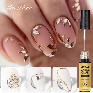  Sơn gel cọ nét vẽ kim loại vàng gold trang trí móng tay 