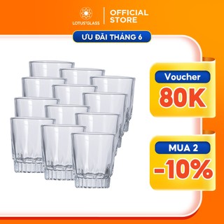 Bộ 12 cốc rượu thủy tinh LOTUS GLASS VTC19 trong suốt cao cấp, an toàn