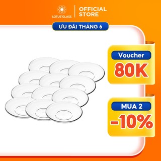 Bộ 12 Đĩa Tròn LOTUS GLASS VTC048 Hàng Cao Cấp Chính Hãng, Phù Hợp Để Đựng Đồ Ăn, Trái Cây