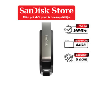 Usb 3.2 gen 1 sandisk extreme go sdcz810 64gb 400mb/s sdcz810-064g-g46 - bảo hành 5 năm
