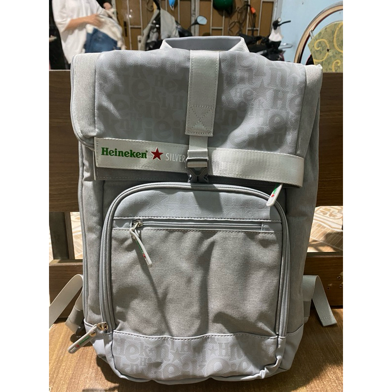 Balo laptop chống nước Heineken Silver phiên bản giới hạn 2023, bền, đẹp