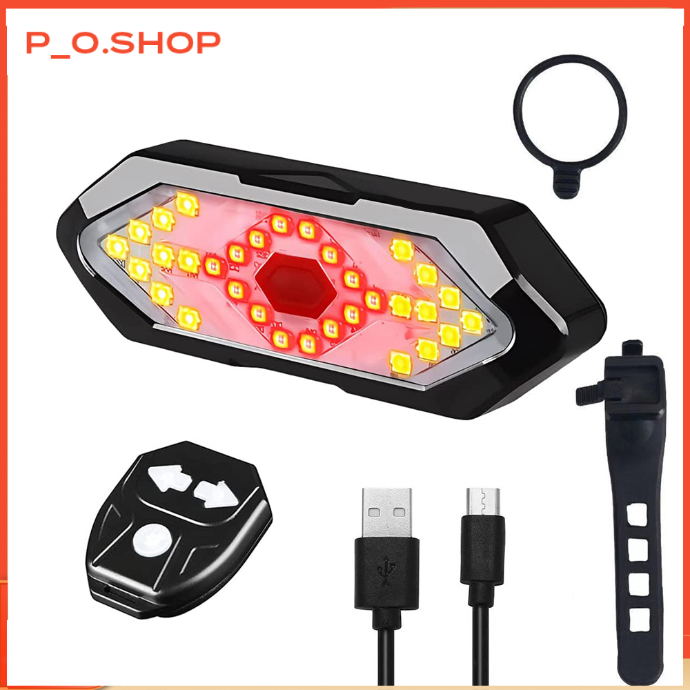 【Rẻ】Đèn hậu Xi Nhan xe đạp không dây pin sạc 5 chế độ sáng - Đèn Xi Nhan Điều Khiển Từ Xa Gắn Đuôi