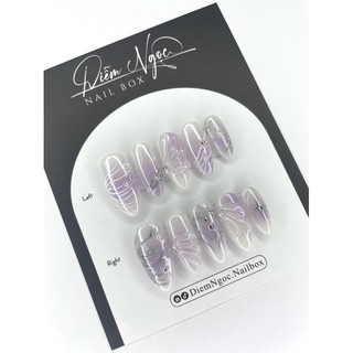 64 Nailbox thiết kế tiểu thư loang tím