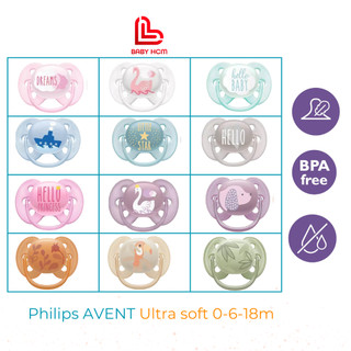 Ti giả Philips AVENT ultra soft siêu mềm cho bé từ 0-6 tháng,6-18 tháng chính hãng