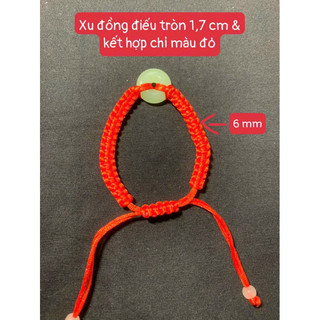 Vòng chỉ đỏ đồng điếu may mắn