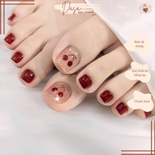 Móng chân giả NGẮN mix màu nail box chân GIÁ RẺ đẹp đơn giản thích hợp đi chơi chụp ảnh tặng keo dán móng MC061