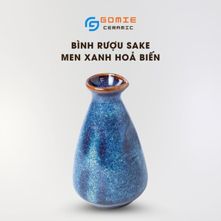 Bình Rượu Sake Men Xanh Hoả Biến - Gốm Sư Cao Cấp Bát Tràng