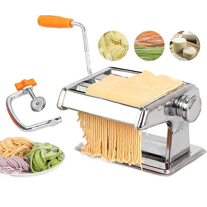 Máy cán mì quay tay, cán mỏng bột mỳ đa năng, máy cắt sợi mì chạy điện [BH 12 Tháng]