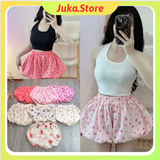 Quần đùi bí ngô hoạ tiết hoạt hình lưng chun co giãn hách dáng Juka. Store