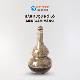 Bầu rượu hồ lô men gấm vàng - Bình Hồ Lô men hỏa biến - Gốm sứ cao cấp Bát Tràng