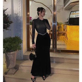 Đầm thiết kế bigsize ôm body nhũ eo viền đá d557 🍎🍎🍎