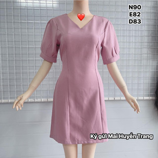 ĐẦM HỒNG TÍM CÓ DÂY CỘT EO SAU