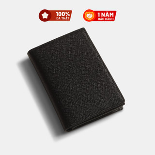 Ví Da Nam Nữ Đựng Thẻ Có Hộp, khóa nút bấm Chất liệu da thật - da Taiga bền bỉ - Mini Wallet - thương Hiệu Lagom