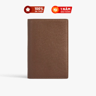 Ví Da Nam Nữ Đựng Thẻ Có Hộp, khóa nút bấm Chất liệu da thật - da Taiga bền bỉ - Mini Wallet - thương Hiệu Lagom
