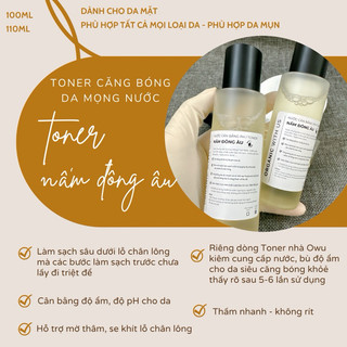 Nước hoa hồng hữu cơ / toner nấm đông âu ~ bản nâng cấp giúp da căng bóng