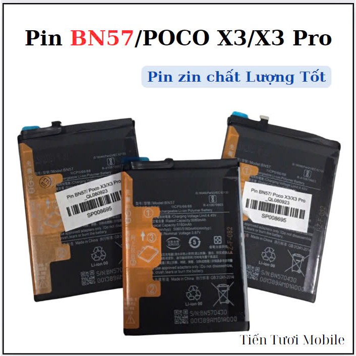 Pin xiaomi / BN57/Poco X3/Poco X3 Pro ,mới