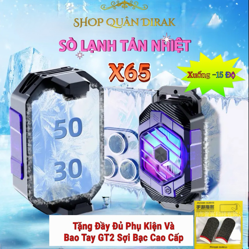 Quạt Tản Nhiệt Sò Lạnh X65 Trâu Bò Làm Lạnh Sâu Xuống -10 Độ C Bản Mới Nhất 2023 Làm Mát Điện Thoại 