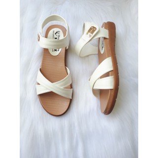 Giày xăng đan nữ đế bằng da bò thật cao cấp VI VI .Đế cao shu cao 2 phân