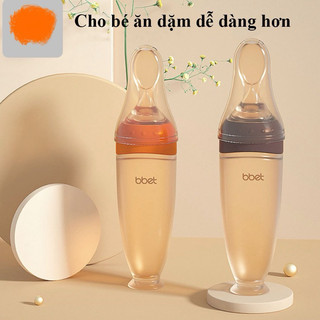 Bình thìa ăn dặm cho bé 120ml silicon an toàn, thìa túi nhai bình ăn bột dụng cụ cho bé uống, bình ăn dặm cho bé