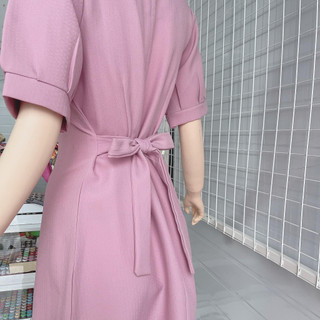 ĐẦM HỒNG TÍM CÓ DÂY CỘT EO SAU